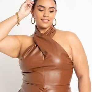Eloquii Brown Halter Top